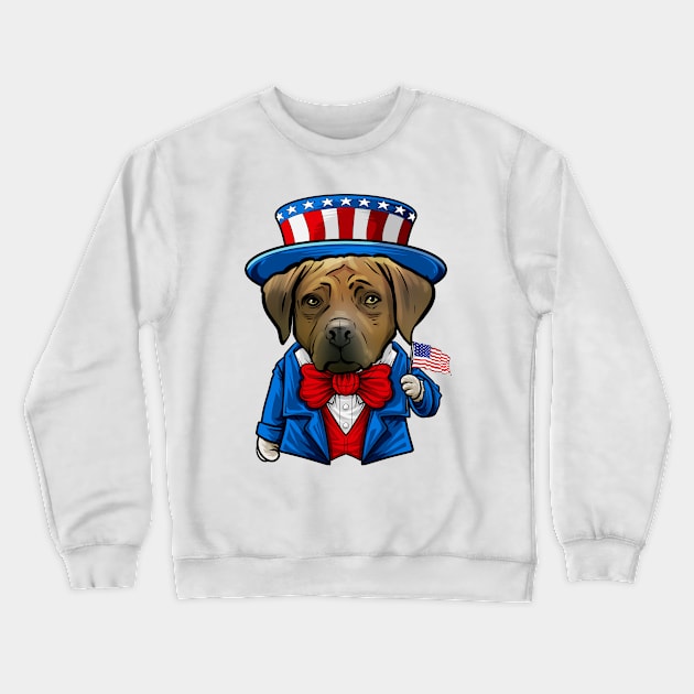 Fourth of July Rhodesian Ridgeback Crewneck Sweatshirt by whyitsme